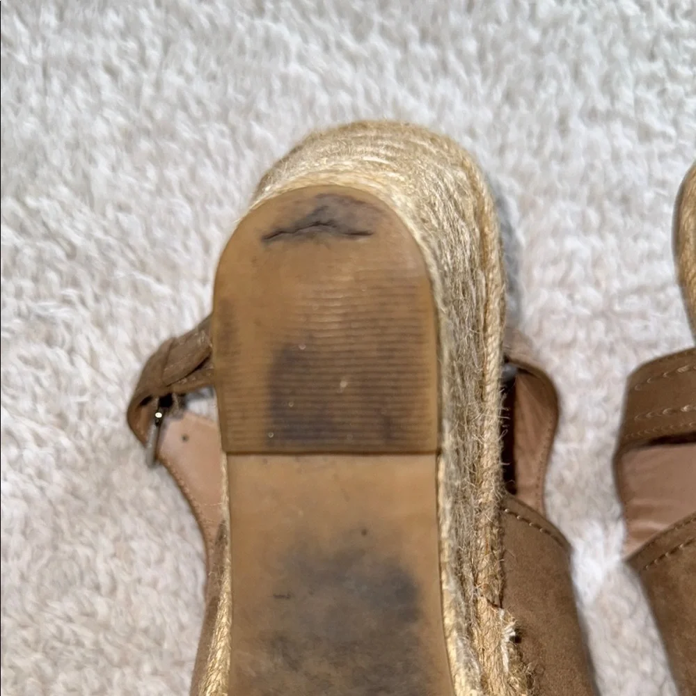 👡 Women’s Merona Peep Toe Espadrille Wedges – Taupe, Size 10